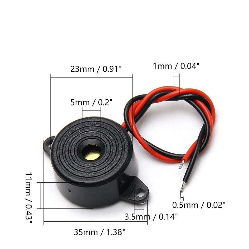 Fielect DC 12V 90dB Active Electronic Buzzer Alarm Sounder Continuous Sound Beep Speaker - Image 2